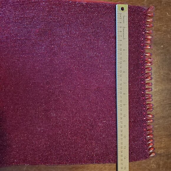 Beaded Red Table Runner - Picture 7 of 13